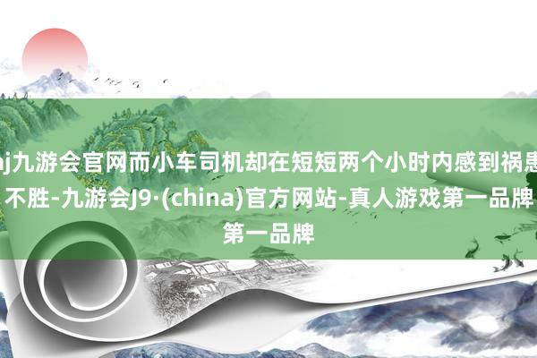 aj九游会官网而小车司机却在短短两个小时内感到祸患不胜-九游会J9·(china)官方网站-真人游戏第一品牌