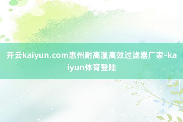 开云kaiyun.com惠州耐高温高效过滤器厂家-kaiyun体育登陆