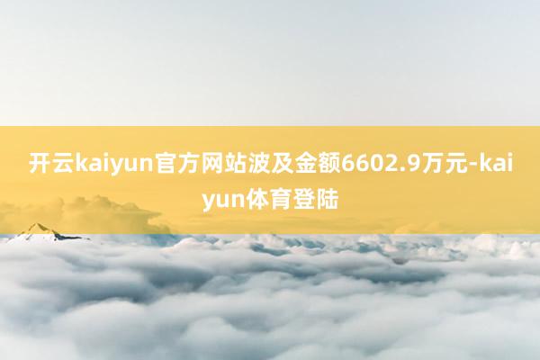 开云kaiyun官方网站波及金额6602.9万元-kaiyun体育登陆